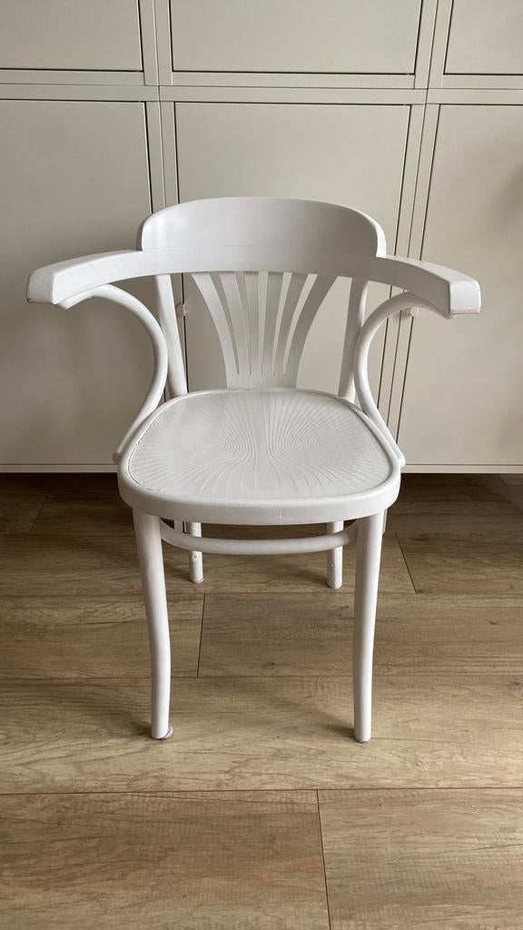 Houten witte stoel, Huis en Inrichting, Stoelen, Ophalen, Gebruikt, Wit, Eén