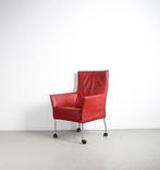 1x Montis Charly Fauteuil Rood Leer – Wielen