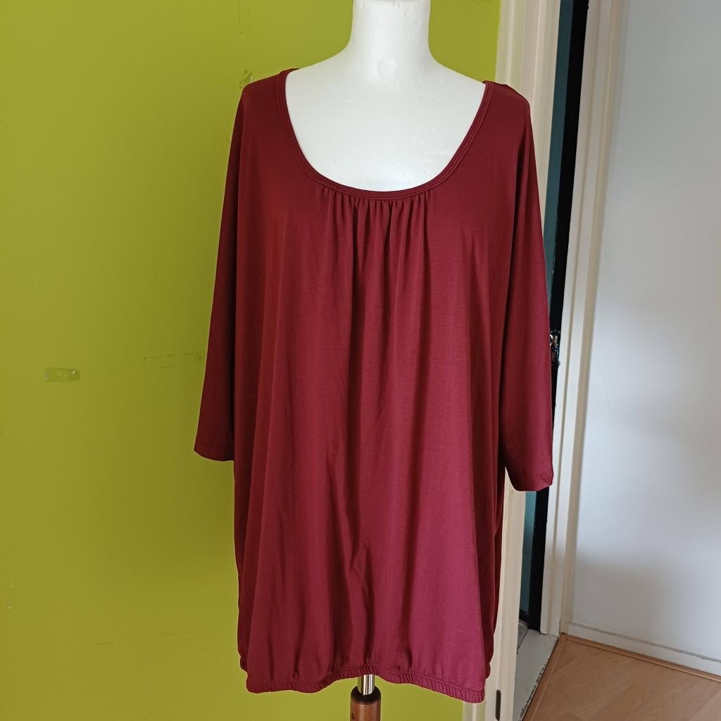 Bordeaux rode top van Bonprix maat 52/54, Kleding | Dames, Grote Maten, Bonprix, Zo goed als nieuw, Rood, Shirt of Top
