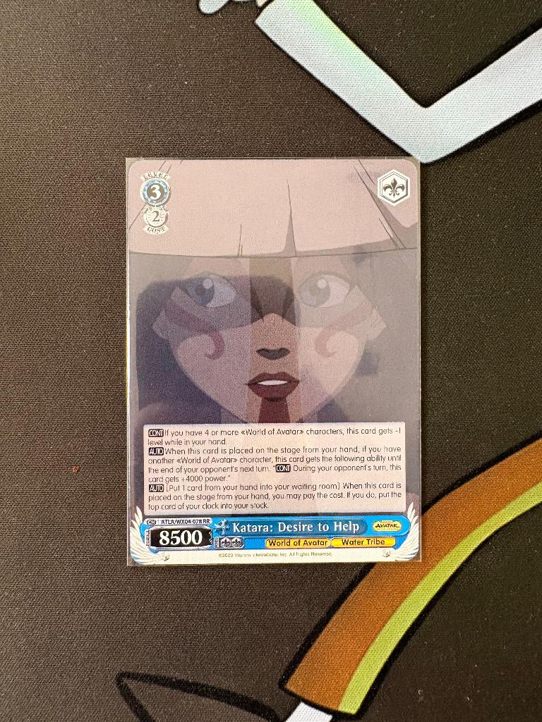 Katara: Desire to Help - Weiss Schwarz Avatar, Ophalen of Verzenden, Zo goed als nieuw, Losse kaart