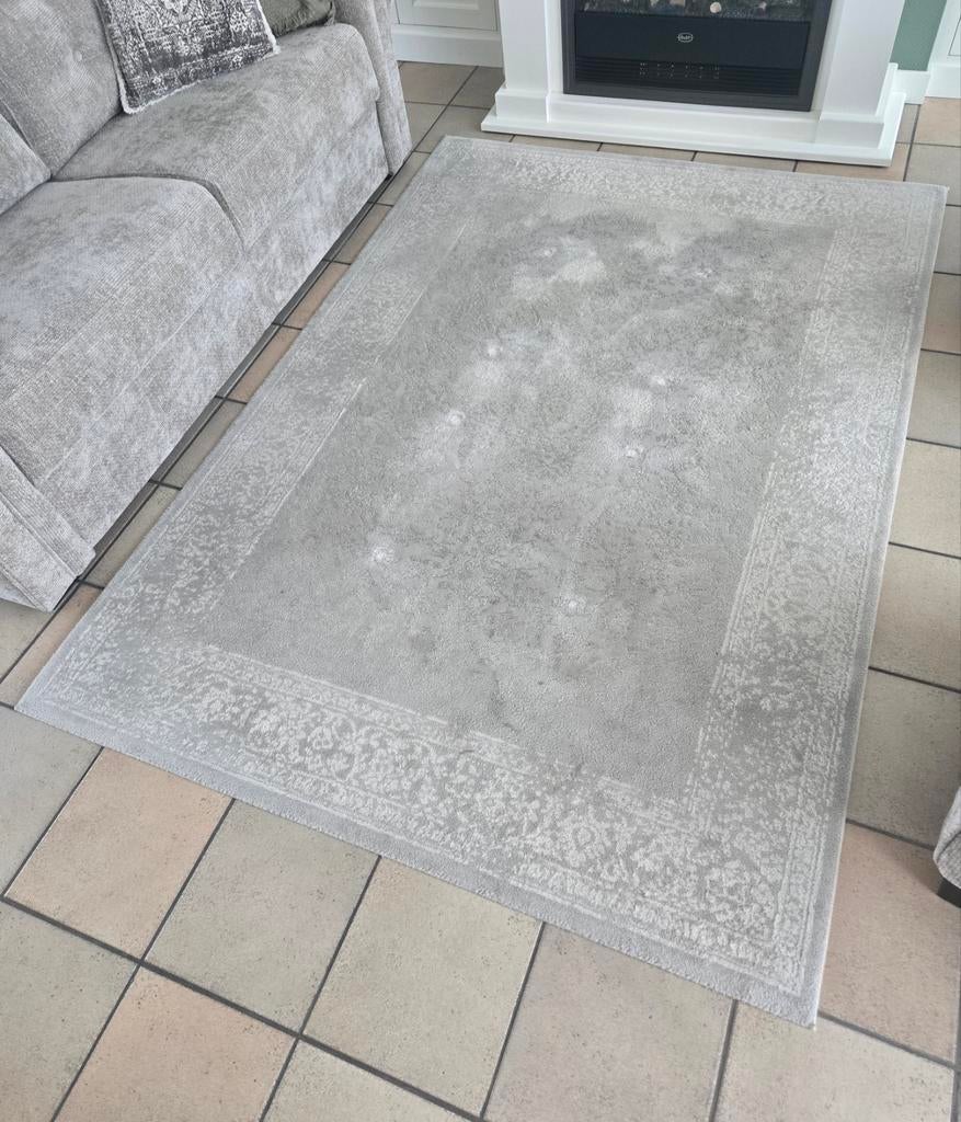 Grijs vloerkleed met patroon, Ophalen of Verzenden