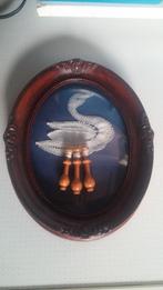 Mooi ingelijste kanten zwaan met 3 kantklossen., Ophalen of Verzenden