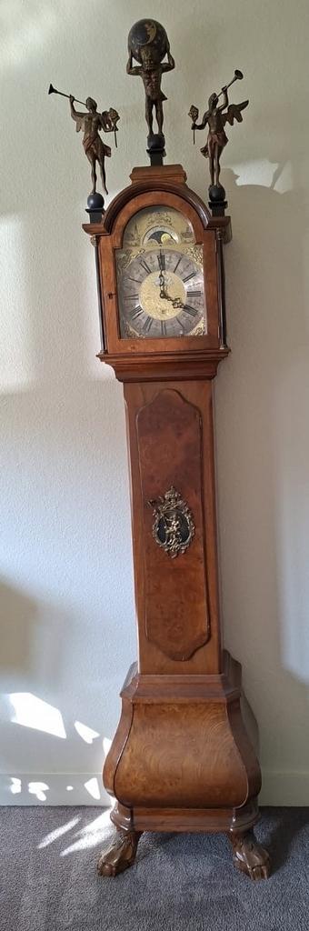 Warmink / Wuba Staande Klok met Maanfase - Werkend, Antiek en Kunst, Antiek | Klokken, Ophalen