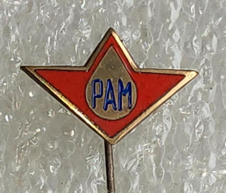 Vintage PAM Emaille Speldje, Verzamelen, Speldjes, Pins en Buttons, Zo goed als nieuw, Speldje of Pin, Merk, Ophalen of Verzenden