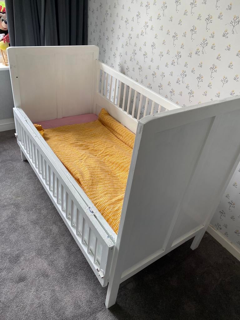 Ouderwets ledikant 140x70, Ophalen, Gebruikt, 70 tot 85 cm, 140 tot 160 cm