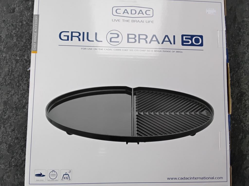 GRILL 2 BRAAI PLATE 50 MERK  CADAC zie foto,s, Ophalen of Verzenden, Zo goed als nieuw