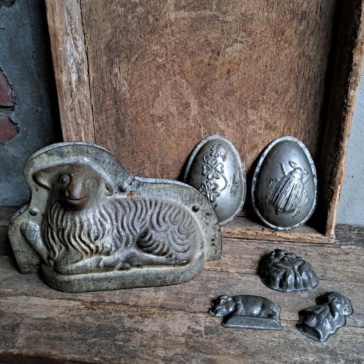Oude chocoladevorm chocolademal schaap lam half ei *Etage3*, Huis en Inrichting, Woonaccessoires | Overige, Gebruikt, Ophalen of Verzenden