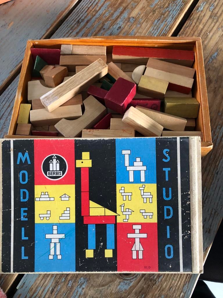 Berbis Model Studio Houten Bouw Speelgoed Antiek Vintage, Ophalen of Verzenden, Gebruikt, Overige merken