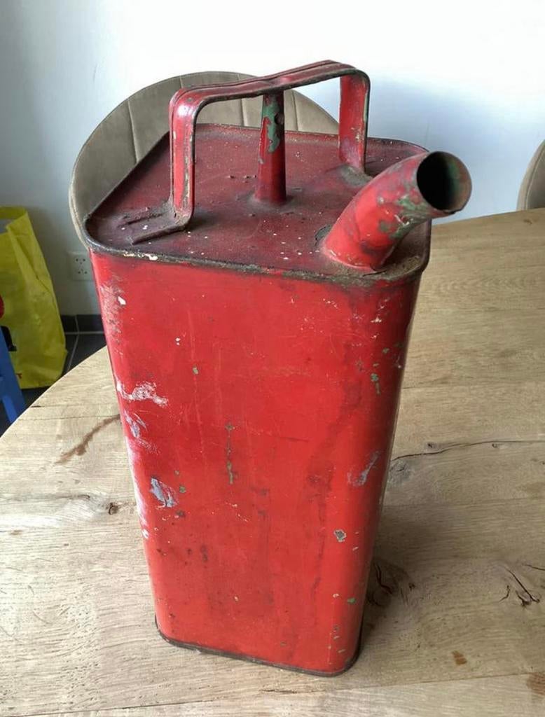 Oude metalen CALTEX oliekan –jaren 50, origineel,industrieel, Antiek en Kunst, Ophalen of Verzenden