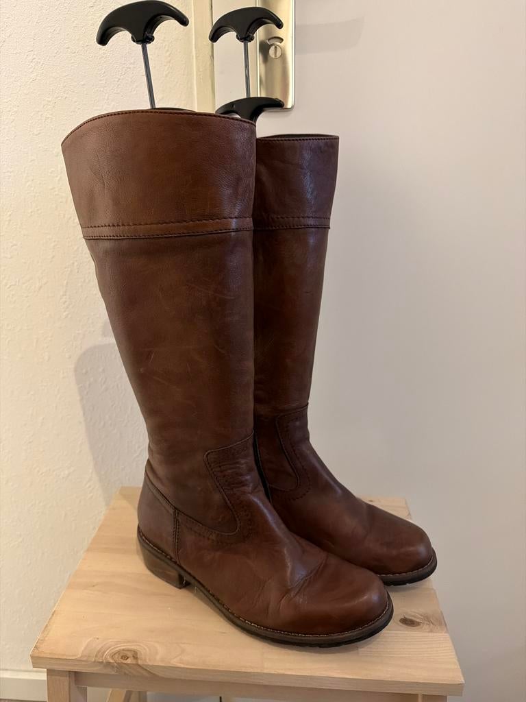Bruine Wolky leren laarzen maat 38, Kleding | Dames, Schoenen, Hoge laarzen, Bruin, Ophalen of Verzenden, Zo goed als nieuw