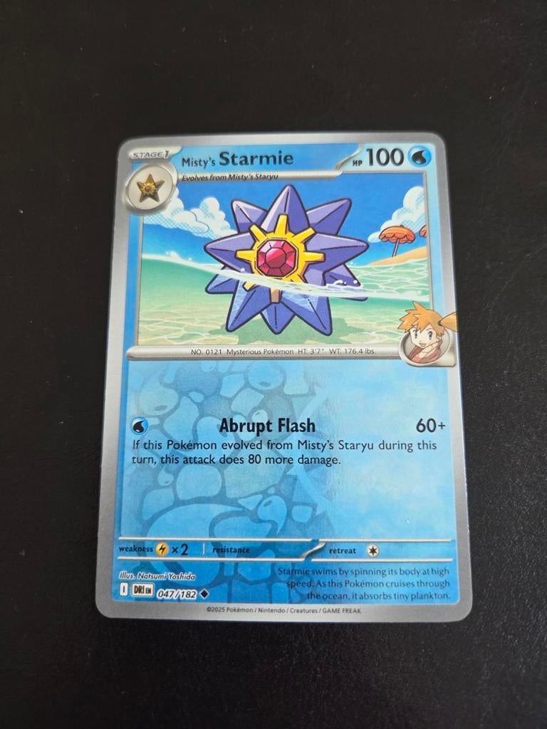 Misty's Starmie Pokémon kaart 047/182, Ophalen of Verzenden, Zo goed als nieuw, Losse kaart