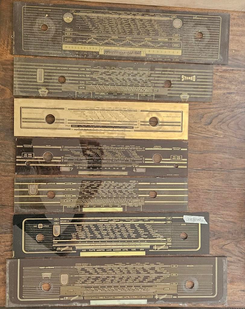 7x Afstemschaal / Schaalglas / Zenderschaal buizenradio, Ophalen of Verzenden