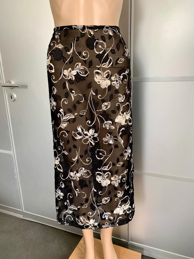 E408 Set 3-dlg: rok+top+blouse: maat 40=M zwart/beige/grijs, Kleding | Dames, Rokken, Maat 38/40 (M), Zwart, Ophalen of Verzenden