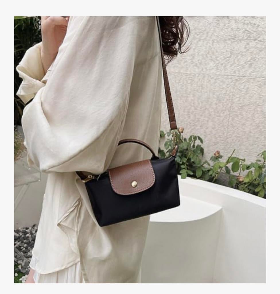 Dames Mini Handtas Schoudertas Waterdicht Nylon Zwart, Ophalen of Verzenden, Nieuw, Zwart, Schoudertasje