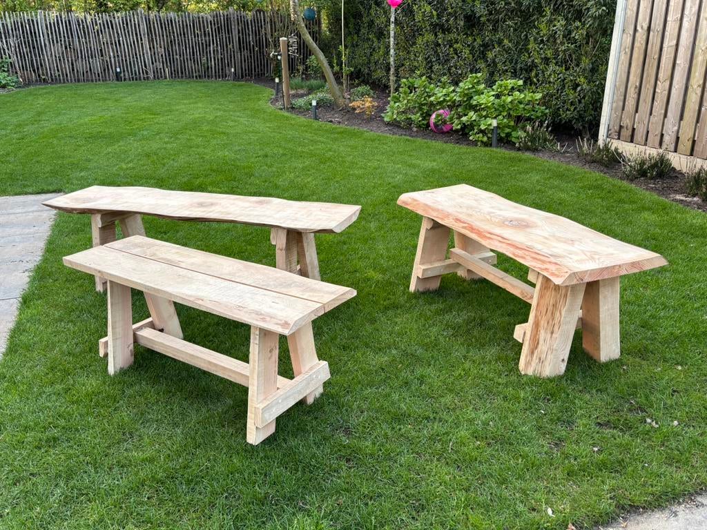 Unieke eiken tuinbankjes / tuinbankje / tuinbank STERK!!, Tuin en Terras, Tuinbanken, Ophalen, Nieuw, Hout