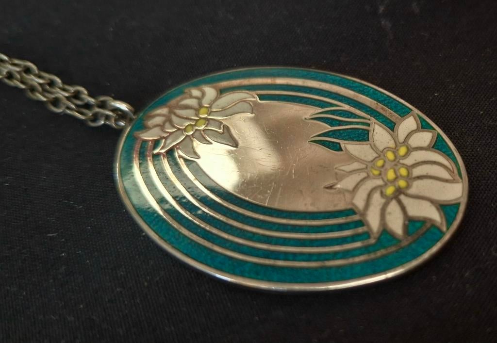 Vintage art deco Franklin Mint ketting zilver, Ophalen of Verzenden, Zo goed als nieuw, Zilver, Zilver