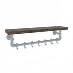 Kapstok met plank van hout en metaal, Huis en Inrichting, Wandkapstok, Ophalen of Verzenden, Zo goed als nieuw, Minder dan 100 cm