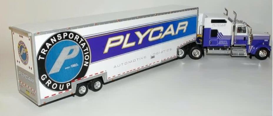 Kenworth W900 1990 PLYCAR schaal 1/43 serie USA TRUCKS # 45, Hobby en Vrije tijd, Verzenden, Nieuw, Bus of Vrachtwagen, Overige merken