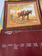 BORDUURPAKKET LANARTE PAARDEN OP AKKER, Verzenden, Nieuw, Handborduren, Borduurpakket