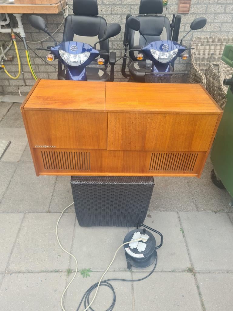 Vintage Radiomeubel met Platenspeler - Werkend, Ophalen of Verzenden