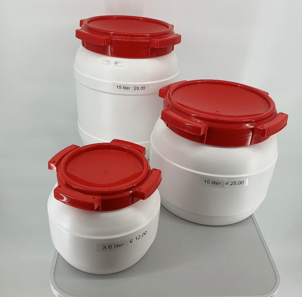 Voertonnen, Bewaartonnen.Nieuw. Maat: 3.6,10,15 ltr., Ophalen of Verzenden, Nieuw