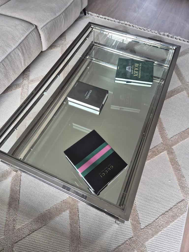 Eichholtz design salontafel! Nieuwprijs €4000, Huis en Inrichting, Ophalen, 100 tot 150 cm, 50 tot 100 cm, Glas