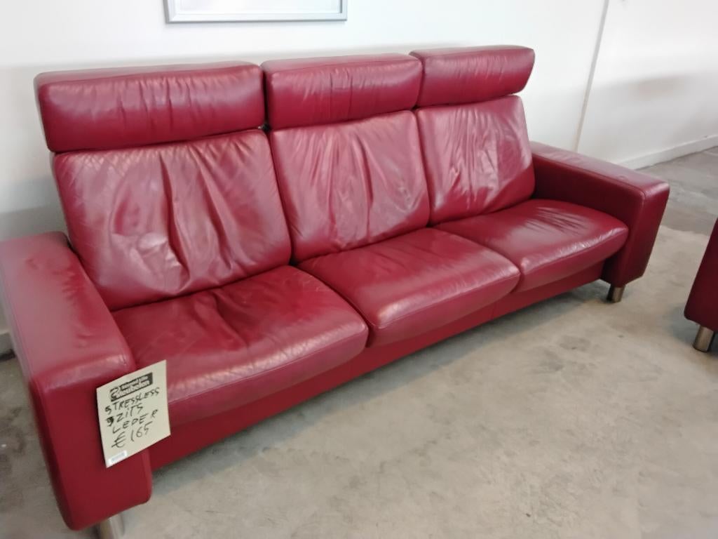 Stressless relax-bankstel 230 en 170 cm, 250=. Second Life!, Ophalen, Gebruikt, Leer, 150 cm of meer