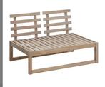 2x Loungebank Bari Naturel - Nieuw in doos, Nieuw, Bank, Hout, Ophalen