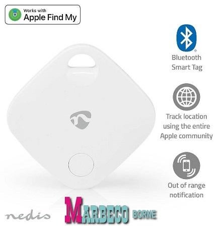 SmartLife Keyfinder voor Apple Find My App, Bluetooth, Nieuw, Apple, Overige accessoires, Universeel voor Apple