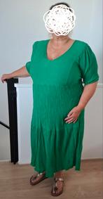 ZOMER26 maxi-jurk groen stroken V-hals maat50/52, Maat 38/40 (M), Ophalen of Verzenden, Zo goed als nieuw, Onder de knie