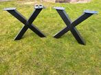 2 stalen tafelpoten X-poot, Ophalen, Tafelpoot, Minder dan 50 cm, Gebruikt