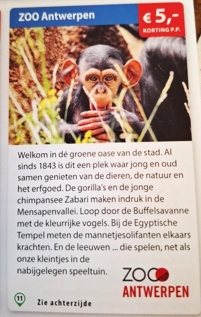 Zoo Antwerpen kortingsbon, Tickets en Kaartjes, Drie personen of meer, Kortingskaart