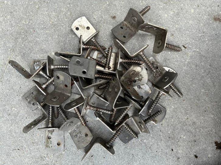 RVS schutting beugels Hoekbeugels met Schroef-, Gebruikt, Overige typen, Ophalen of Verzenden, Minder dan 50 mm