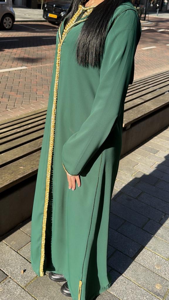 Groen Goude Djelleba, Maat 38/40 (M), Ophalen of Verzenden, Zo goed als nieuw, Onder de knie