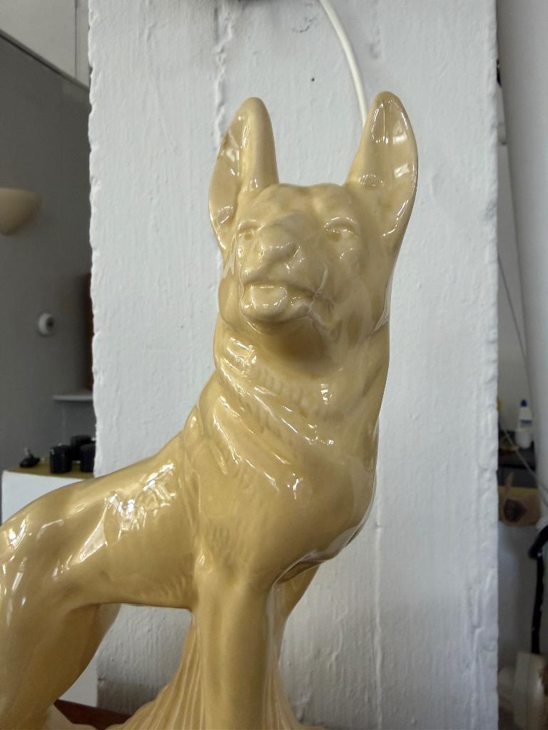 Vintage beeld porselein, porseleinen herdershond, Ophalen, Zo goed als nieuw, Dier