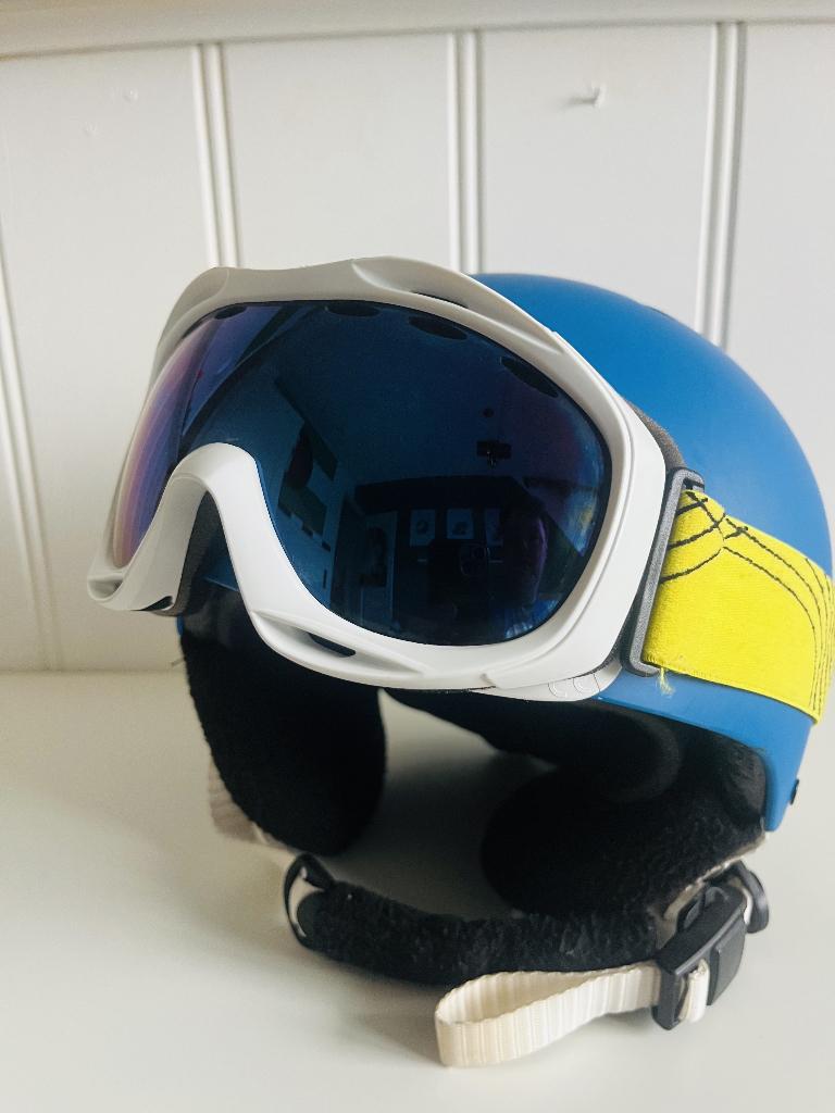 blauwe skihelm Anon met zon/sneeuw bril, Overige typen, Zo goed als nieuw, Skiën, Minder dan 100 cm
