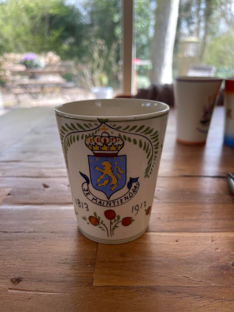 Herinneringsbeker 1813-1913 Gouda - De Mainteindrai, Ophalen of Verzenden