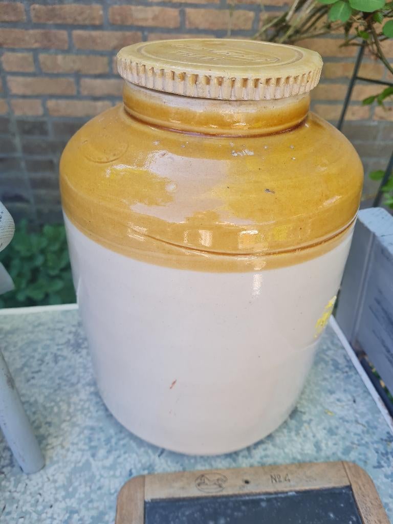 Grote oude voorraad pot gres, Heikant 21 Kaatsheuvel, Gebruikt, Belle Vieille Brocante, Ophalen of Verzenden