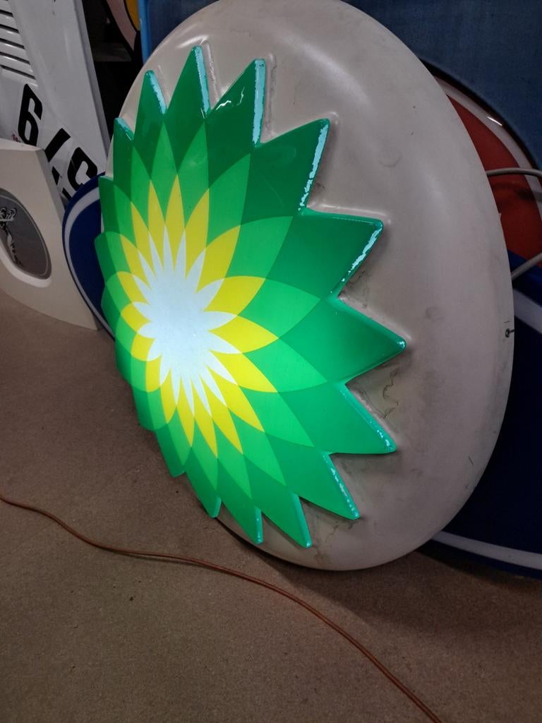 BP gevel lichtbak reclame, werkend, in gebruikte staat 91cm, Ophalen, Eu, Gebruikt, Eu