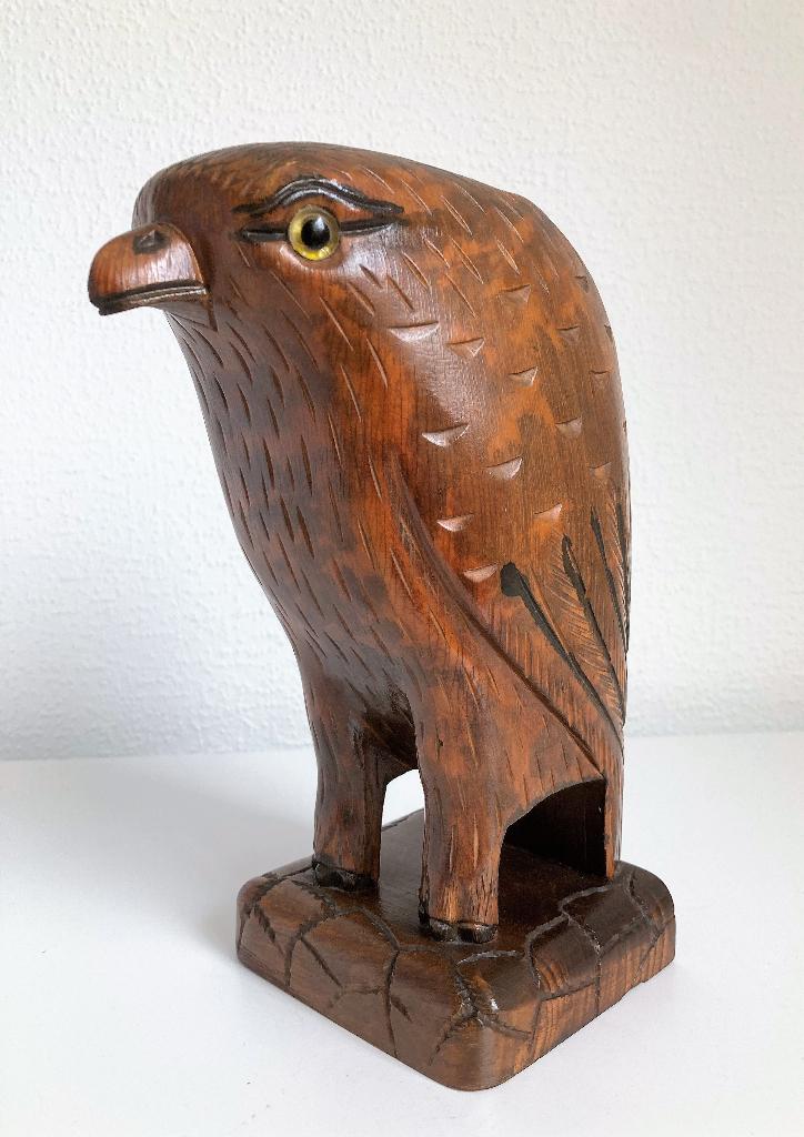 Amsterdamse School adelaar beeld circa 1925, Houtsnijwerk, Art deco, Ophalen of Verzenden, Hout