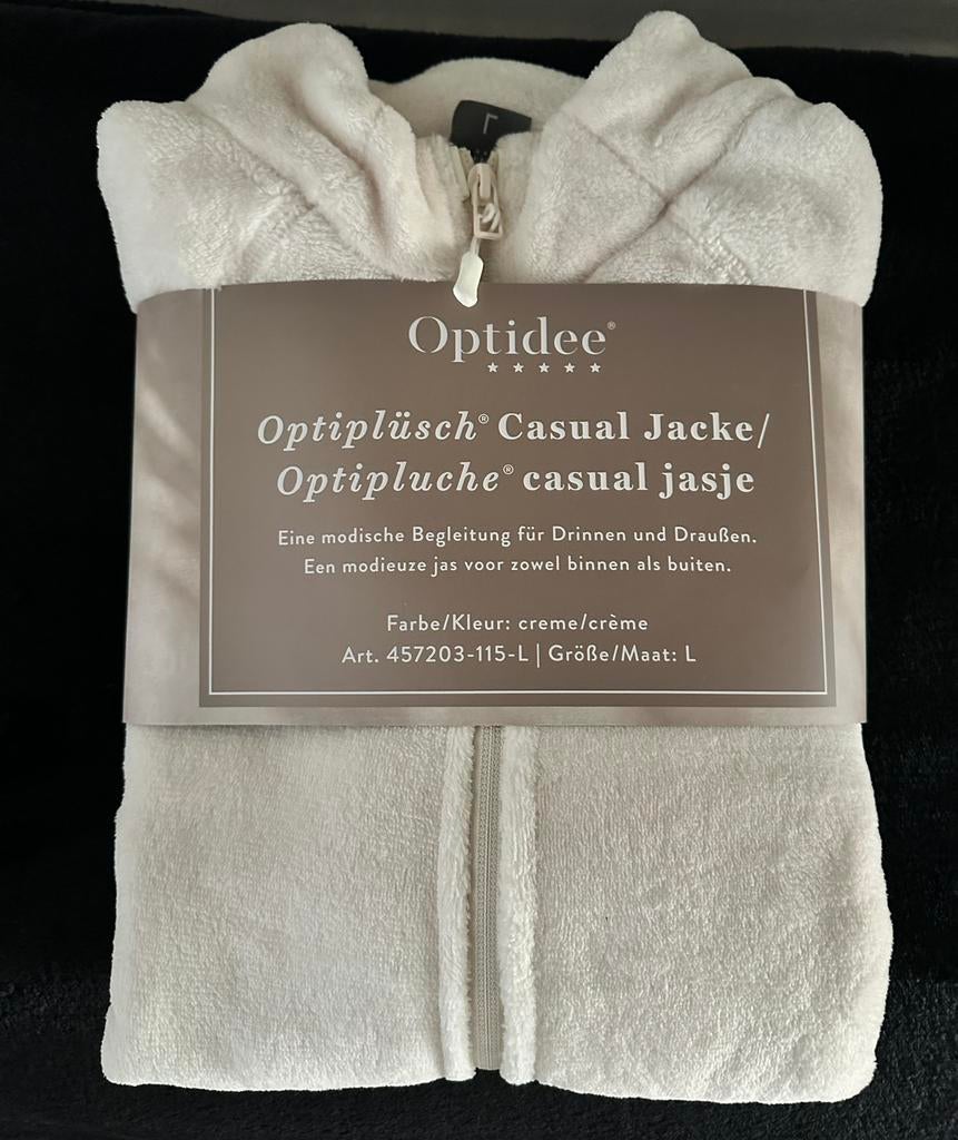 Optidee optipluche jasje maat L creme Nieuw, Ophalen of Verzenden, Nieuw