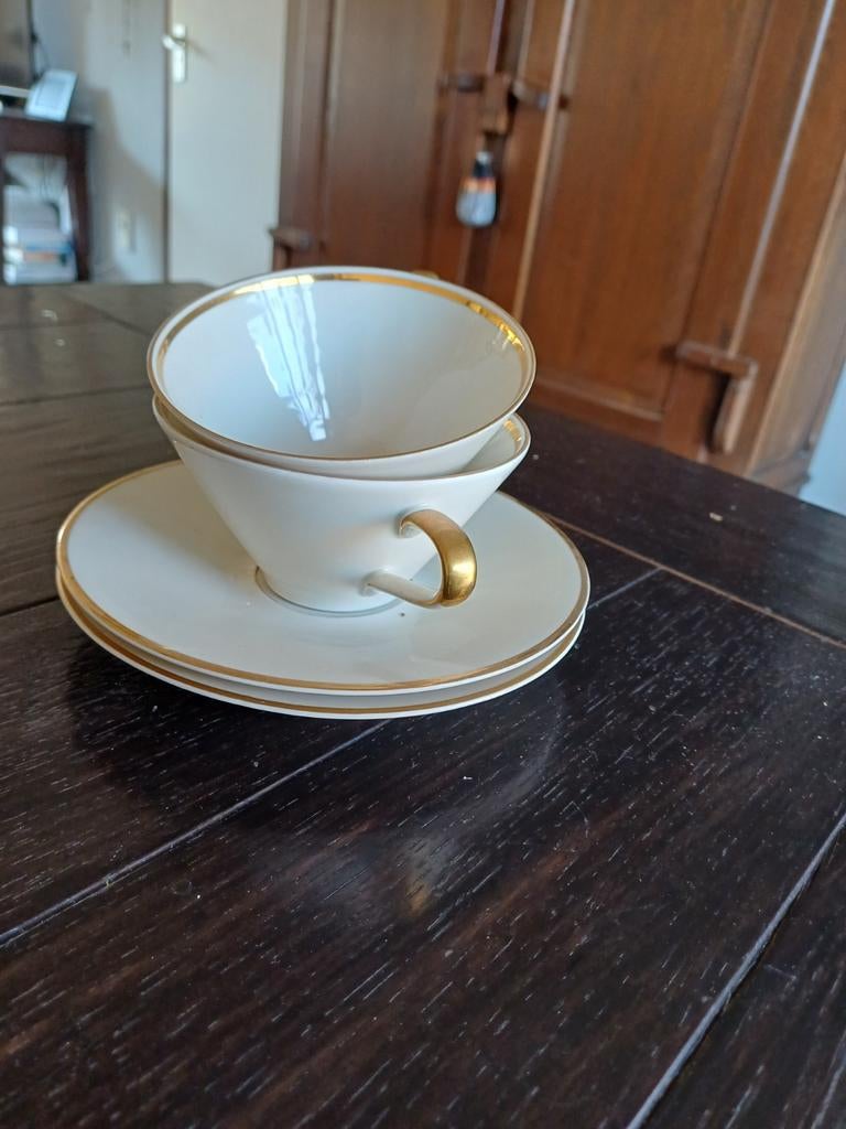 Oud Duits porseleinen koffie en theekopjes, Antiek en Kunst, Antiek | Porselein, Ophalen of Verzenden