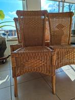 4 rieten stoelen, gebruikt maar nog goed, Huis en Inrichting, Stoelen, Ophalen, Gebruikt, Bruin, Riet of Rotan