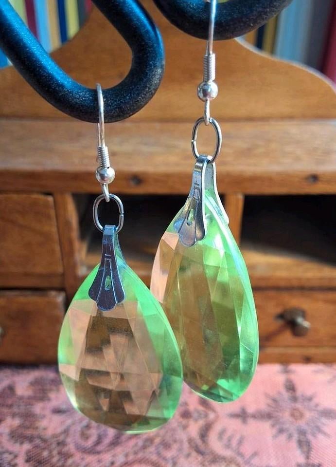 Opvallende Groene Statement Oorbellen - 7,5cm, Ophalen of Verzenden