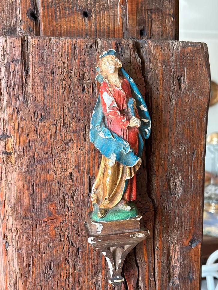 Antieke religieuze gipsen wanddecoratie, Maria/madonna, Antiek en Kunst, Antiek | Religie, Ophalen of Verzenden
