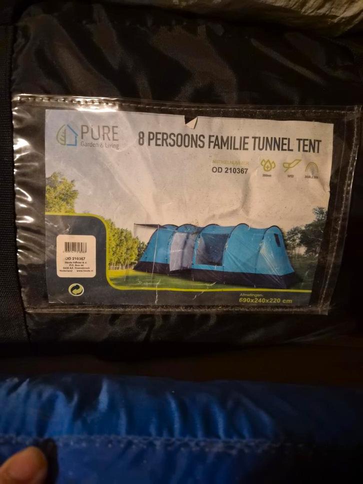 Pure Garden & Living 8-persoons familietunneltent, Caravans en Kamperen, Tenten, Ophalen