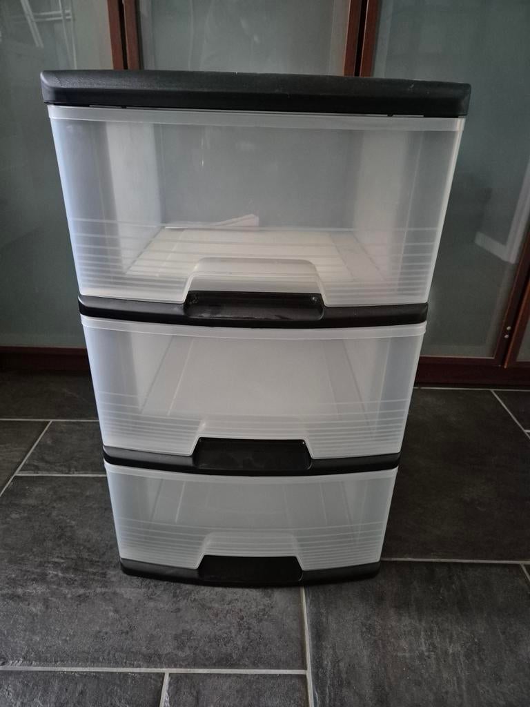 Transparant plastic ladekasten 6 stuks, Huis en Inrichting, Kasten | Ladekasten, Ophalen, 3 of 4 laden, Minder dan 100 cm, 25 tot 50 cm