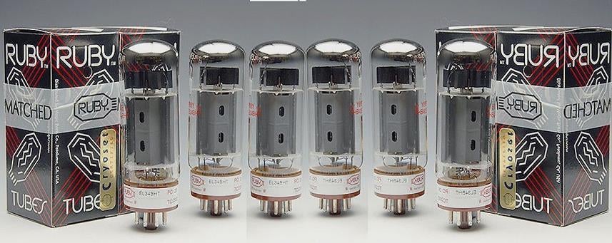 El34 - Ruby buizen 6 exemplaren nieuw in de doosjes., Audio, Tv en Foto, Buizenversterkers, Ophalen of Verzenden, Versterker