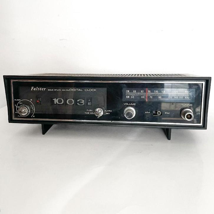 Vintage, retro, Falster wekkerradio, radio met flipklok, Verzamelen, Retro, Huis en Inrichting, Ophalen of Verzenden
