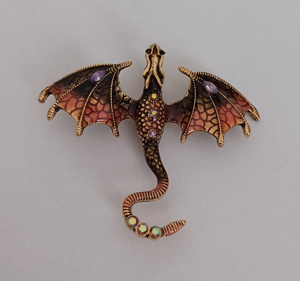 Draak broche, Sieraden, Tassen en Uiterlijk, Broches, Overige materialen, 4 tot 7 cm, Overige kleuren, Nieuw